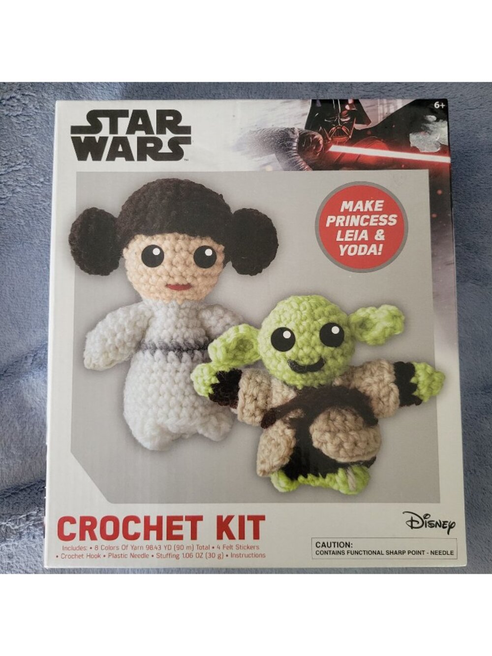 Star Wars Crochet Kit - Make Princess Leia & Yoda - Includes Yarn Hook Needle &